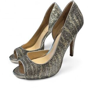 Lulu Townsend metallic Peep-Toe High Heels